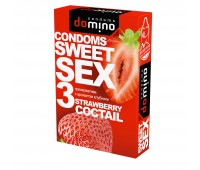 ПРЕЗЕРВАТИВЫ "DOMINO" SWEET SEX STRAWBERRY COCTAIL 3штуки (оральные)