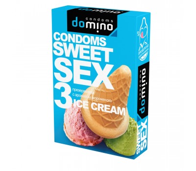 ПРЕЗЕРВАТИВЫ "DOMINO" SWEET SEX ICE CREAM 3штуки (оральные)