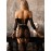 Боди-комбинезон комбинация топ + юбка с чулками черного цвета IMPULSE