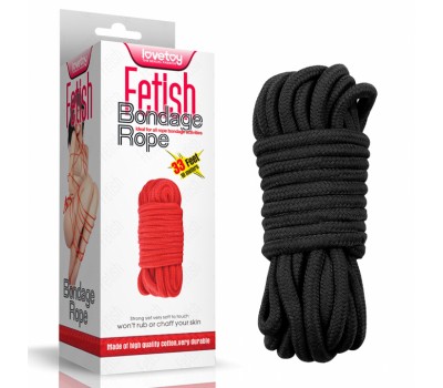 Веревка для связывания 10 м. Lovetoy "Fetish Bondage Rope", цвет чёрный