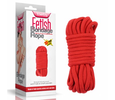 Веревка для связывания 10м. Lovetoy "Fetish Bondage Rope", цвет красный